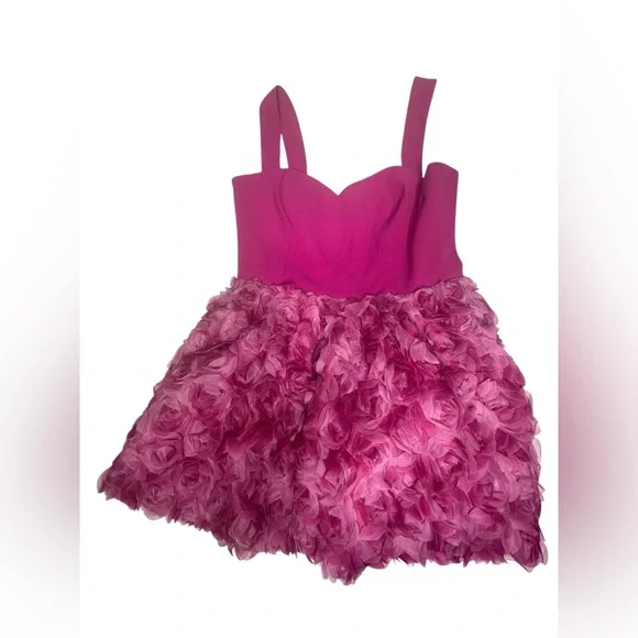 NWT Dress The Population Melanie Floral Applique Mixed Media Mini Dress L - Picture 5 of 10